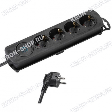 Удлинитель Vivanco (4 розетки, 1,4 м, черный), 37644