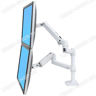 Кронштейн Ergotron 45-492-216, LX Dual Stacking Arm, белый