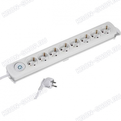 Удлинитель Vivanco (8 розеток, 1,4 м, белый), 37651
