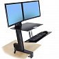 Рабочее место Ergotron 33-349-200, WorkFit-S, Dual Monitor Worksurface+