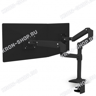 Кронштейн Ergotron 45-492-224, LX Dual Stacking Arm, чёрный