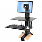 Рабочее место Ergotron 33-342-200, WorkFit-S, Single HD Sit-Stand Workstation