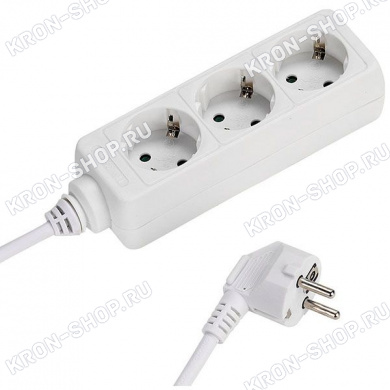 Удлинитель Vivanco (3 розетки, 1,4 м, белый), 27013