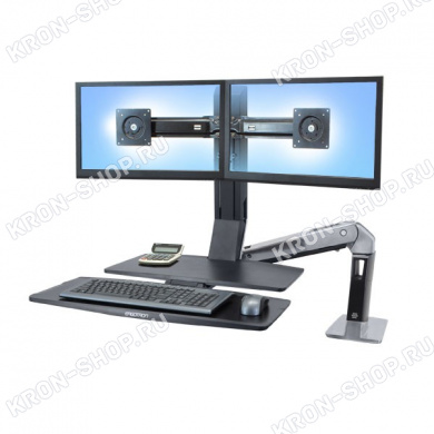 Рабочее место Ergotron 24-316-026, WorkFit-A Dual Monitor with Worksurface