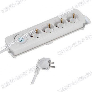 Удлинитель Vivanco (4 розетки, 2,5 м, белый), 37645