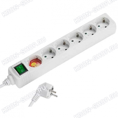 Удлинитель Vivanco (6 розеток, 1,4 м, белый), 27018