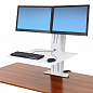 Рабочее место Ergotron 33-407-062, WorkFit-SR, Dual Monitor Sit-Stand Desktop Workstation