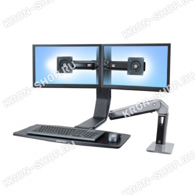 Рабочее место Ergotron 24-312-026, WorkFit-A Dual Monitor