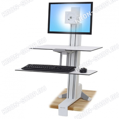 Рабочее место Ergotron 33-351-211, WorkFit-S, Single LD With Worksurface+