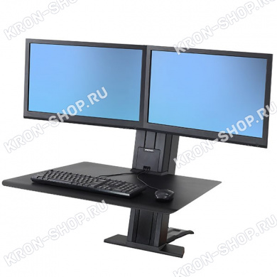 Рабочее место Ergotron 33-407-085, WorkFit-SR, Dual Monitor Sit-Stand Desktop Workstation