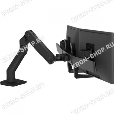 Кронштейн Ergotron 45-476-224 HX Desk Mount Dual Monitor Arm, чёрный